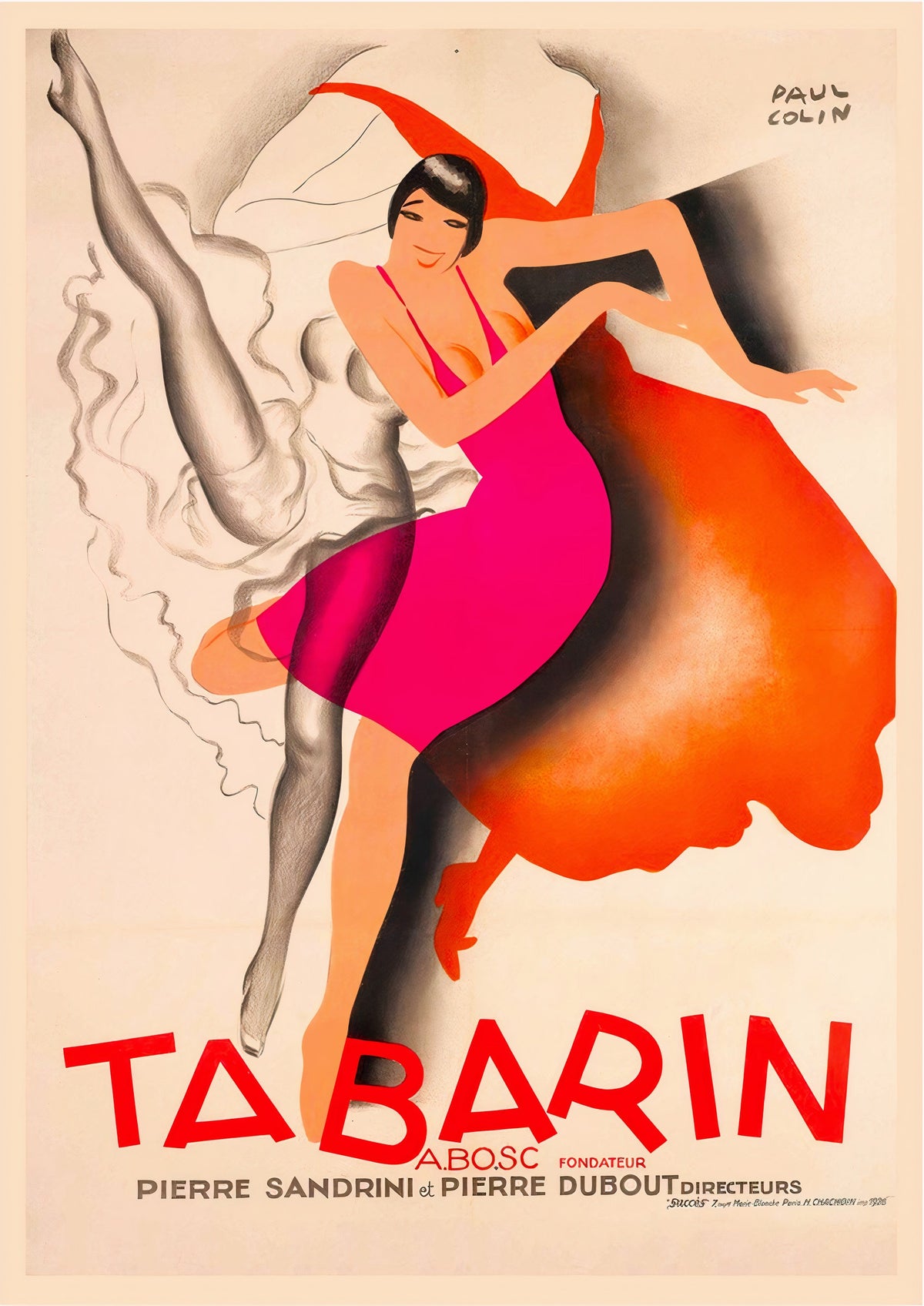 Tabarin by Paul Colin Vintage Art Deco Poster - Framed/Unframed — poster only, complete unframed artwork