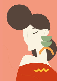 A Quiet Cup — borderless A-series artwork