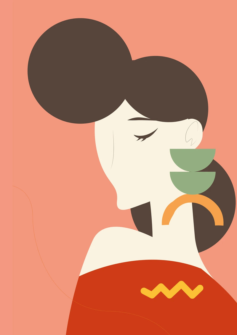 A Quiet Cup — borderless A-series artwork