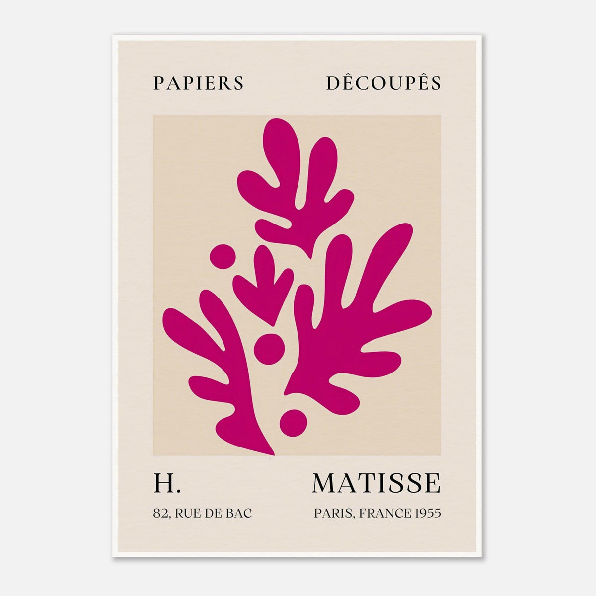Papiers Découpés H. Matisse Print Pink Foliage II (1955)