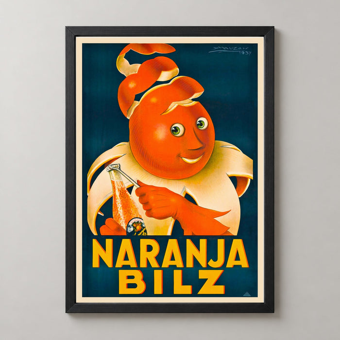 Naranja Bilz Orange Juice Vintage Advertising Poster by Achille Mauzan