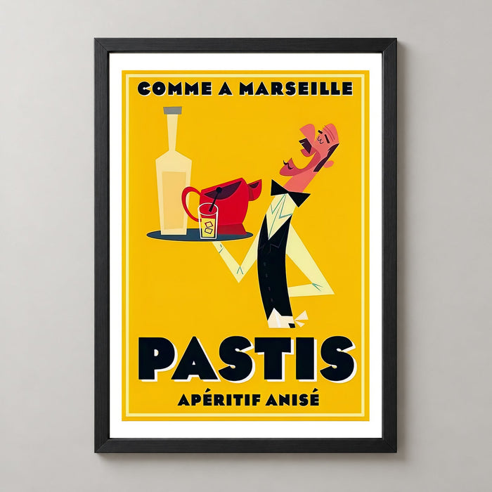 Comme et Marseilles Pastis Retro Print- French Vintage Poster