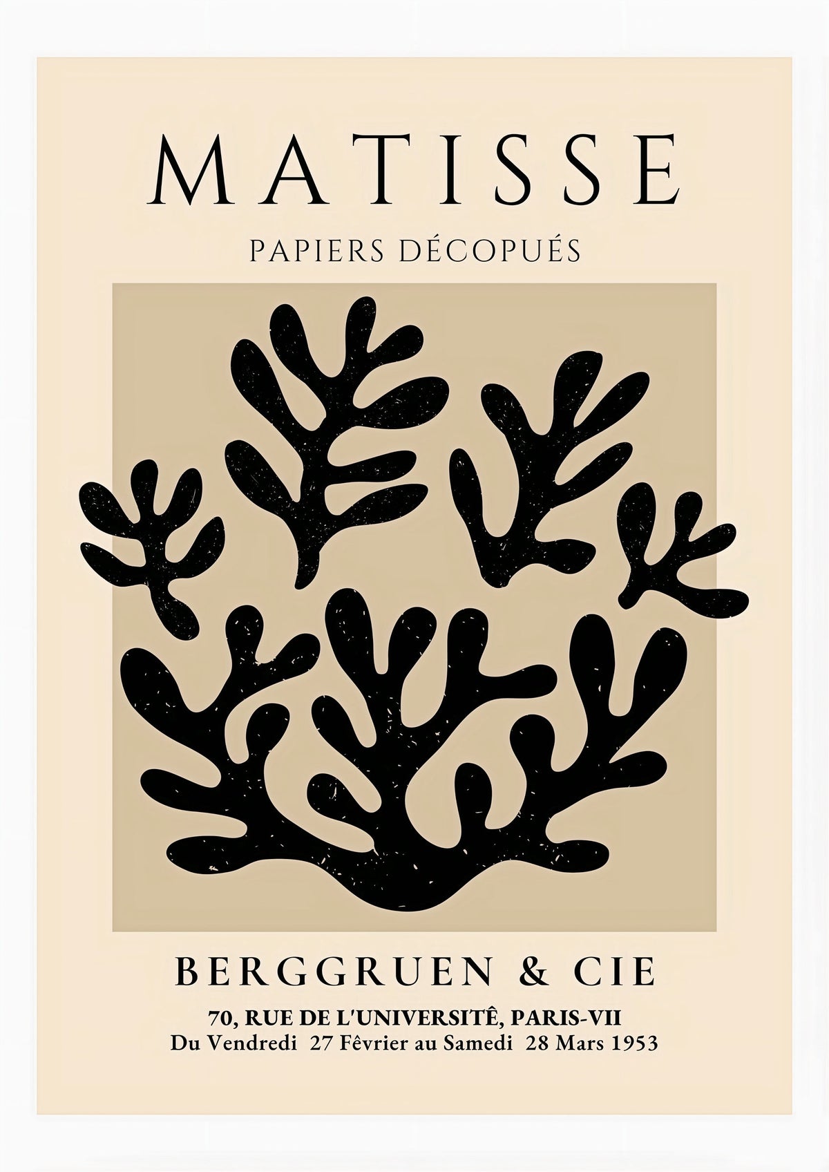 Henri Matisse Exhibition Print Berggruen & Cie (Black) — poster only, complete unframed artwork