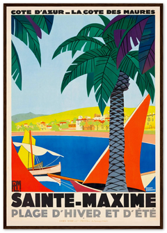 Sainte Maxime French Riviera France Vintage Travel Poster - Galrie