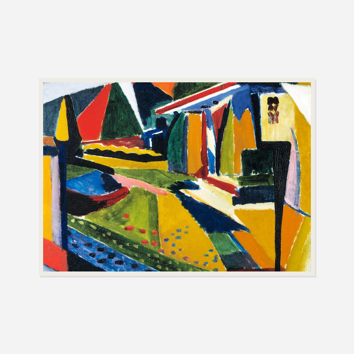 Angular Landscape — front view in a white frame