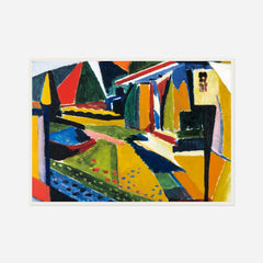 Angular Landscape — front view in a white frame
