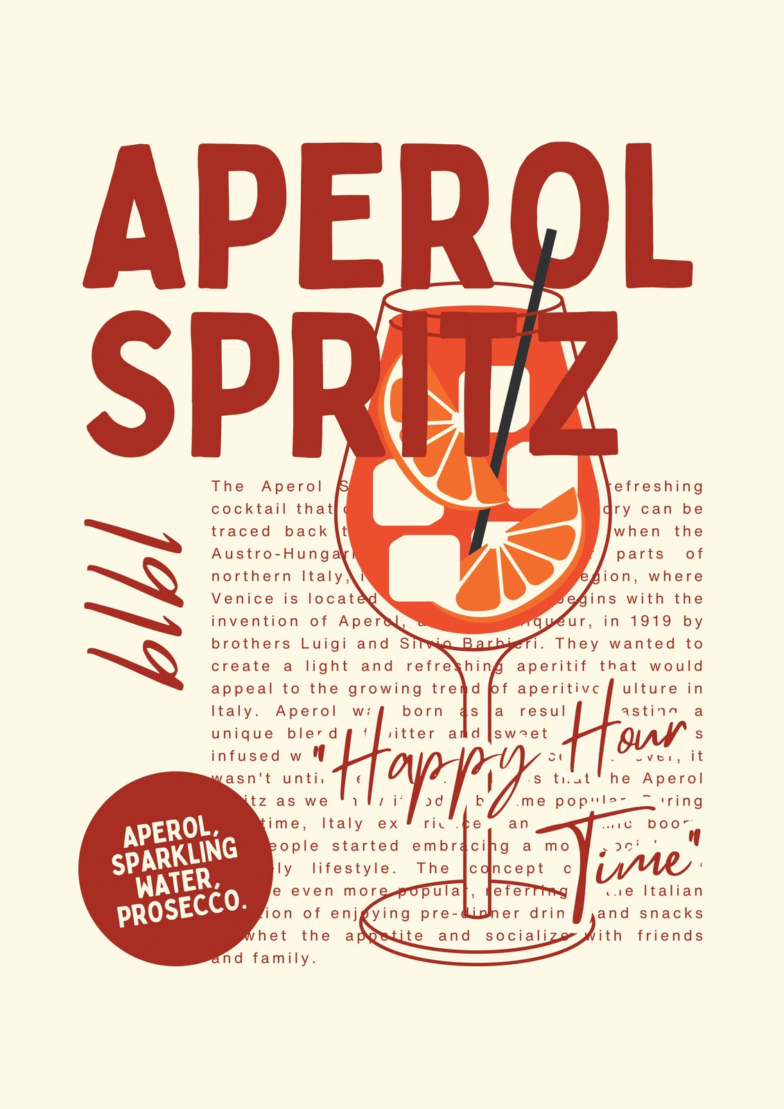 Aperol Spritz Aperitivo — borderless A-series artwork