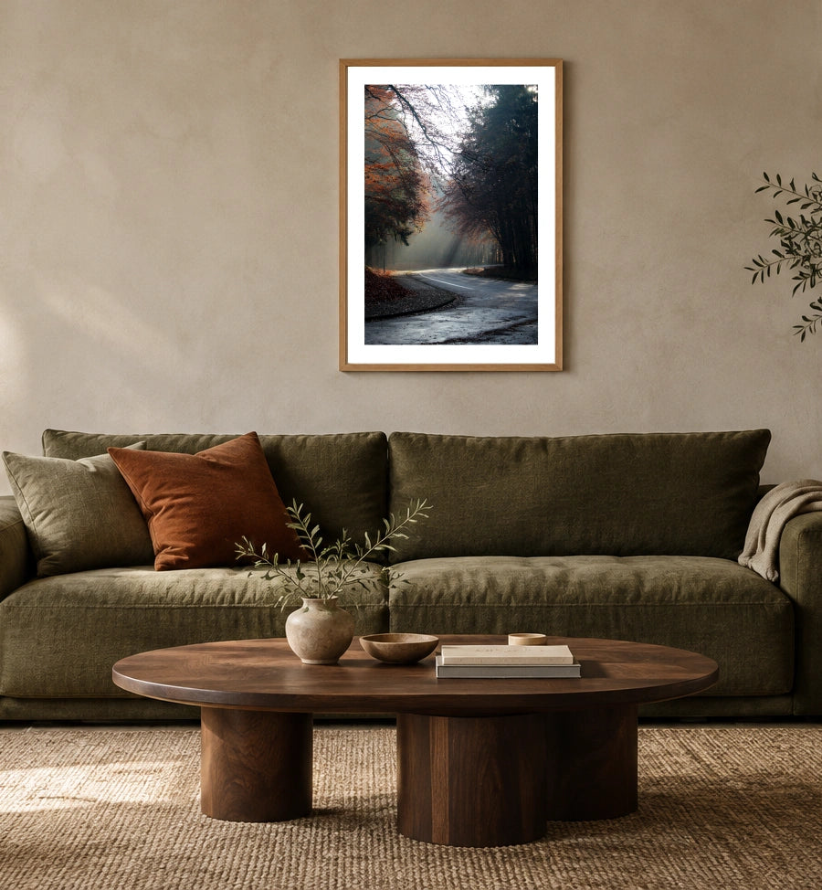 Autumn Forest Photographic Art Print in a styled interior