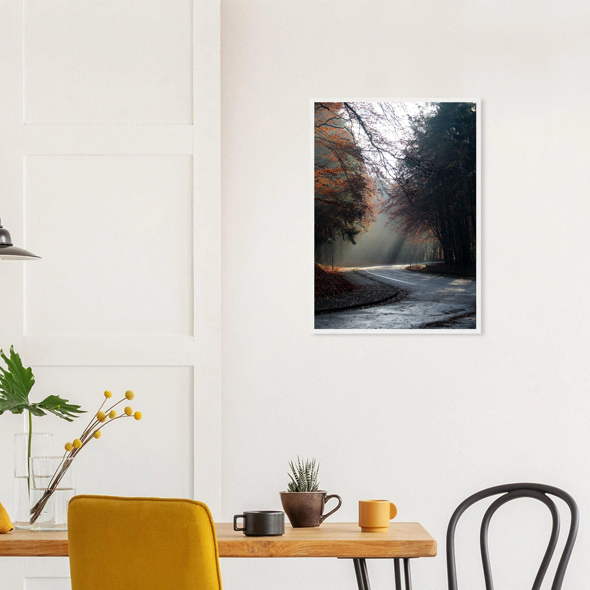 Autumn Forest Photographic Art Print — white frame view of the full-bleed print.