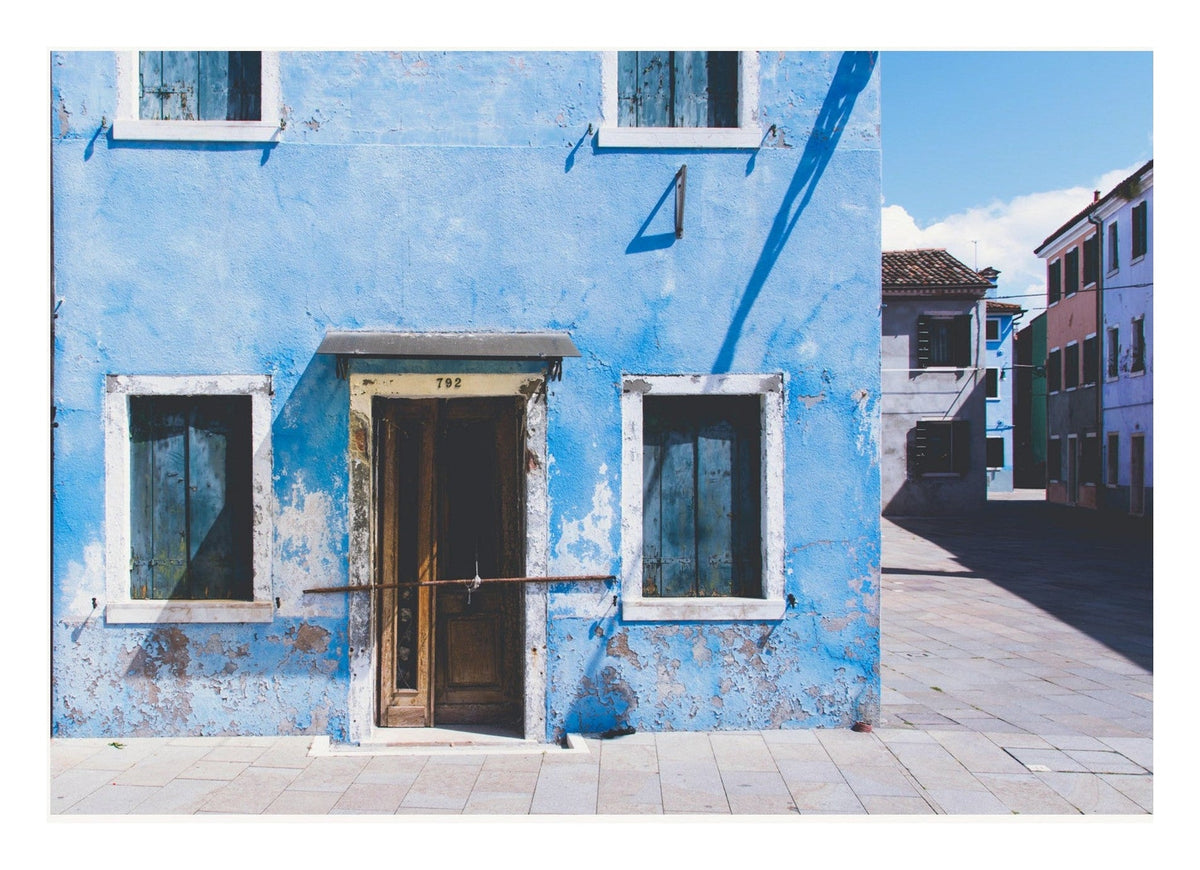 Burano Island | Venice Italy — poster only, complete unframed artwork with white border
