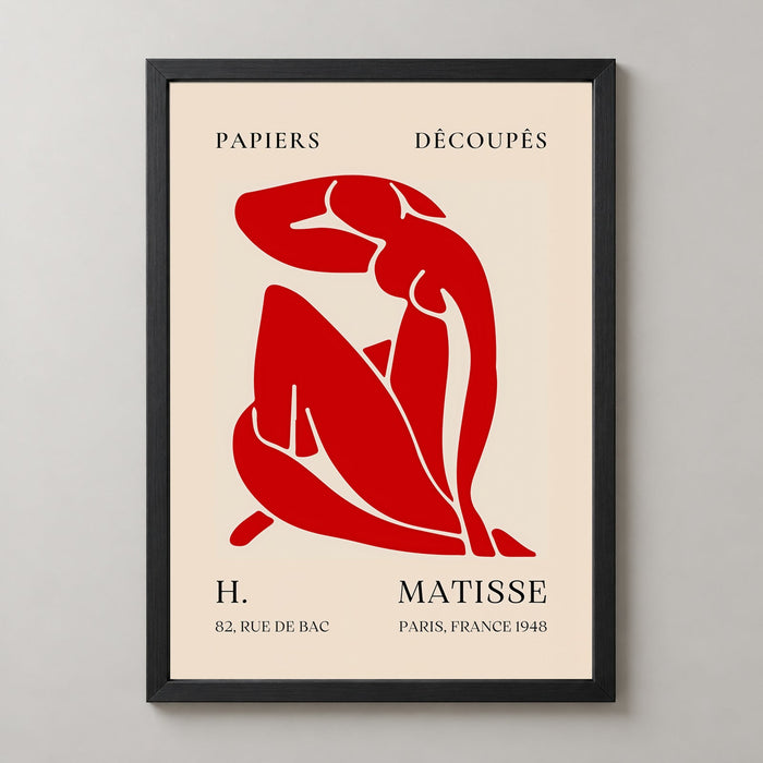 Papiers Découpés H. Matisse Print Red Silhouette (1948)