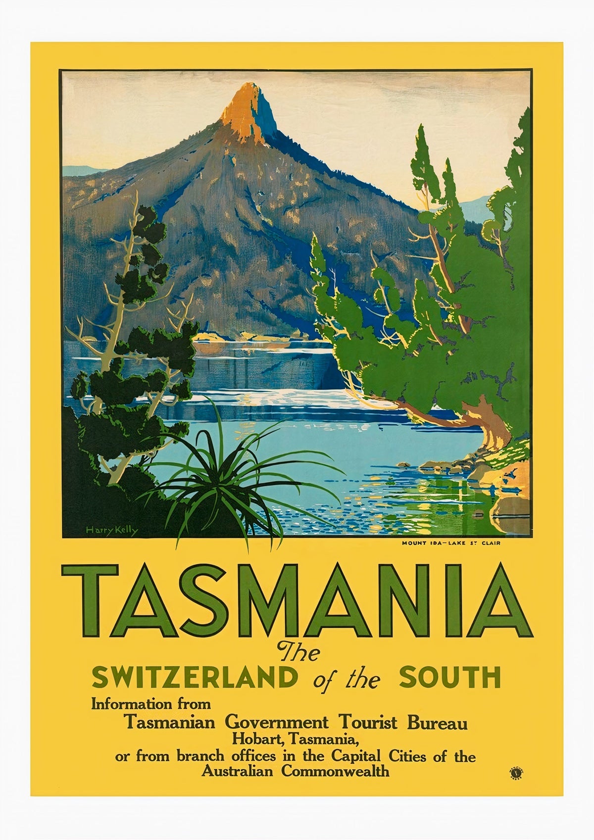 Tasmania The Switzerland of the South Vintage Travel Poster — poster only, complete unframed artwork