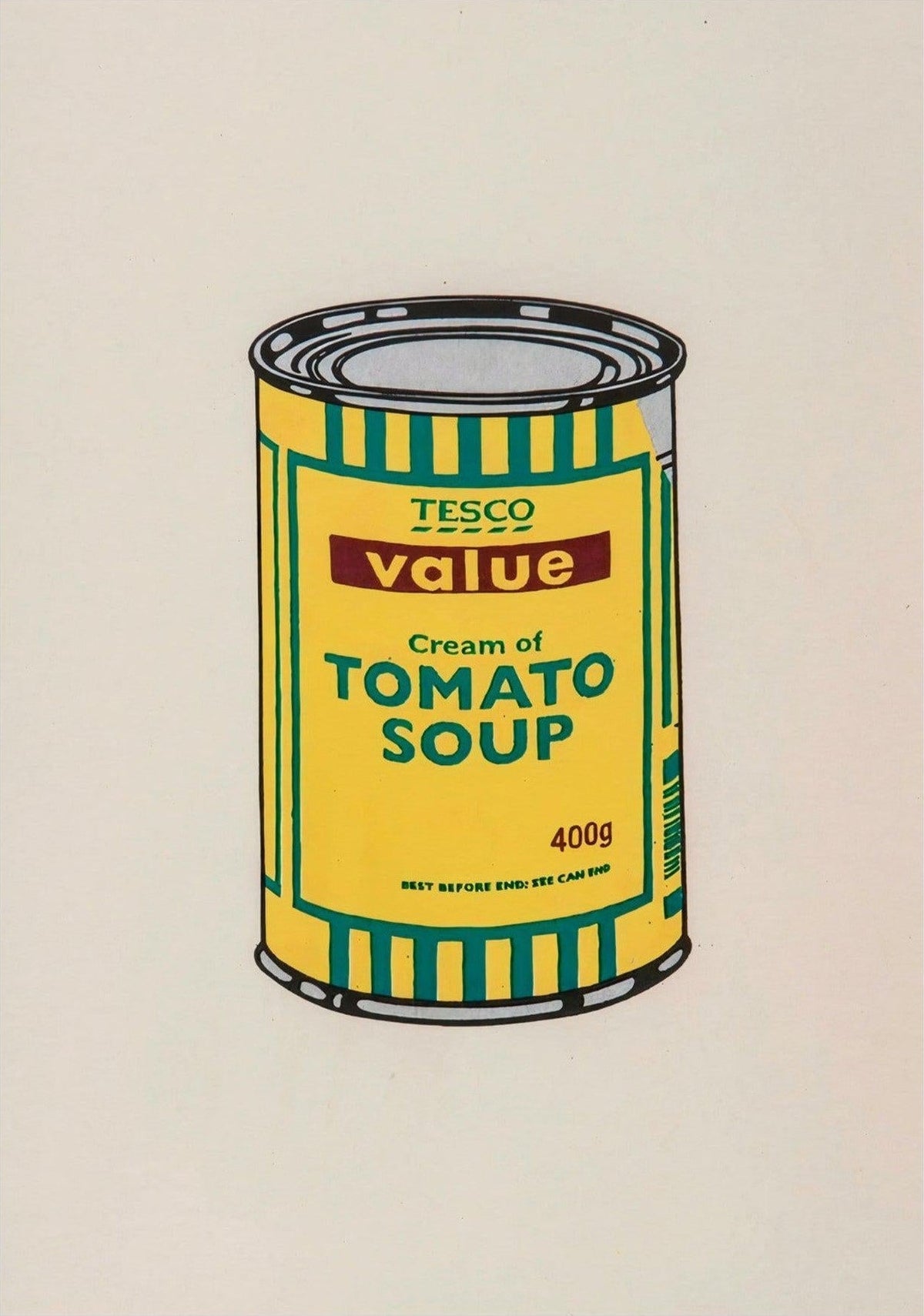 Banksy Soup Can Yellow Emerald Brown, 2006 — poster only, complete unframed artwork