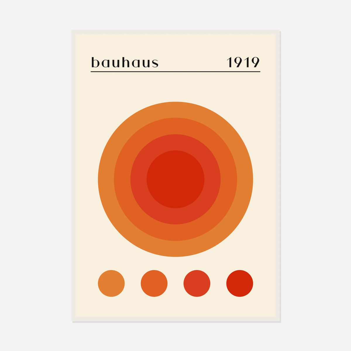 Bauhaus Amber Sun — front view in a white frame