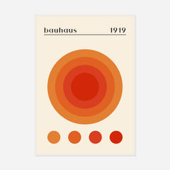 Bauhaus Amber Sun — front view in a white frame