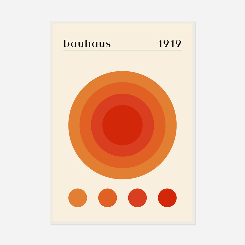 Bauhaus Amber Sun — front view in a white frame