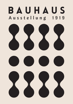 Bauhaus Black Hourglass Rhythm — borderless A-series artwork