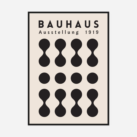 Bauhaus Black Hourglass Rhythm Art Print