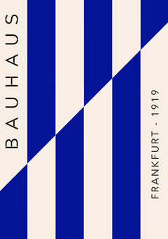 Bauhaus Blue Diagonals — borderless A-series artwork