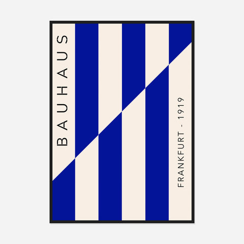 Bauhaus Blue Diagonals Art Print