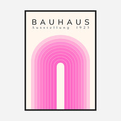 Bauhaus Pink Arch — front view in a black frame