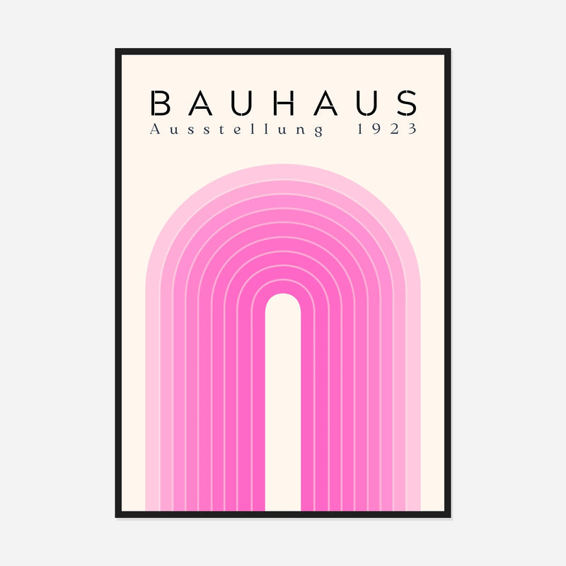 Bauhaus Pink Arch — front view in a black frame