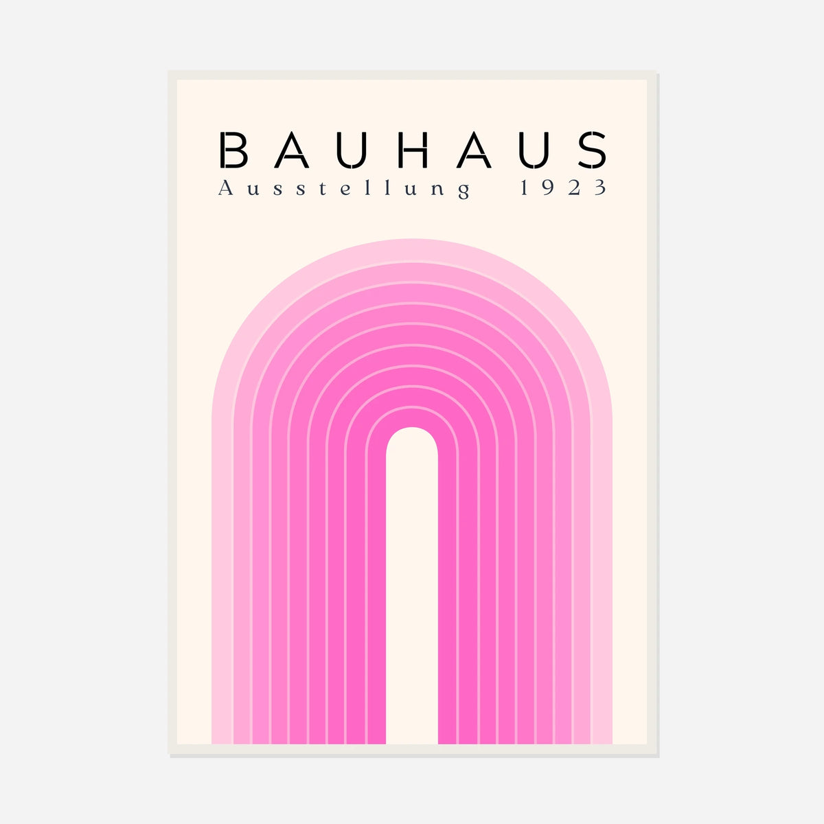 Bauhaus Pink Arch — front view in a white frame