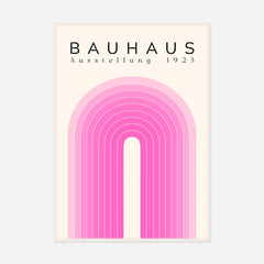 Bauhaus Pink Arch — front view in a white frame