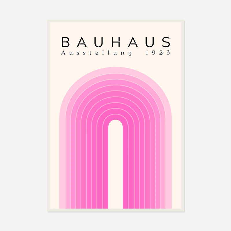 Bauhaus Pink Arch — front view in a white frame