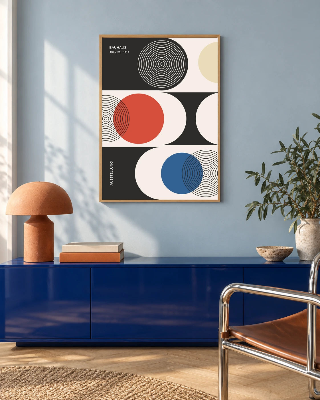 Bauhaus Three Orbits Art Print in a styled interior