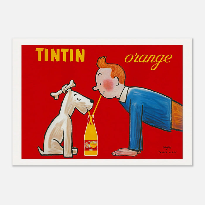 Tintin Orange Soda Vintage Werbeplakat – gerahmt/ungerahmt