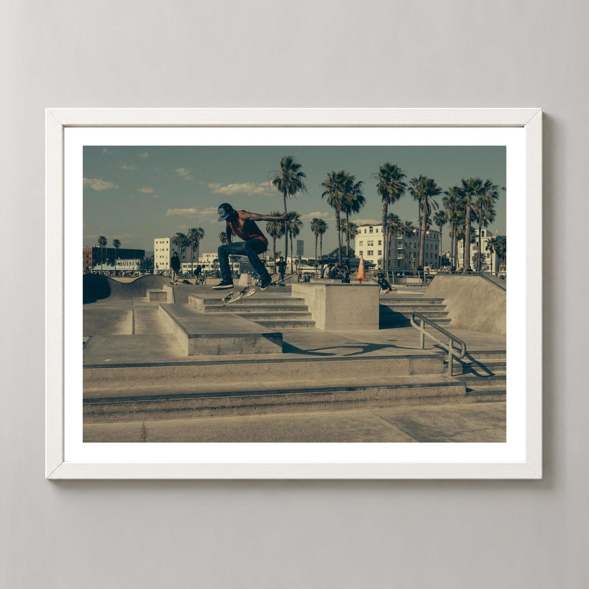 Skate Tricks | Skateboarding Photograph — realistic white frame studio view with white border