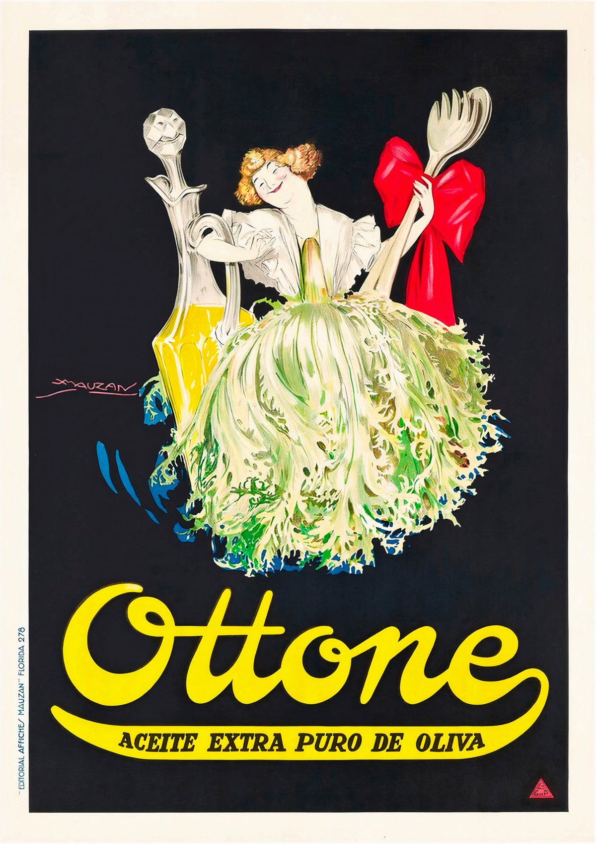 Ottone Extra Pure Olive Oil Vintage Poster - Kitchen Wall Art — poster only, complete unframed artwork