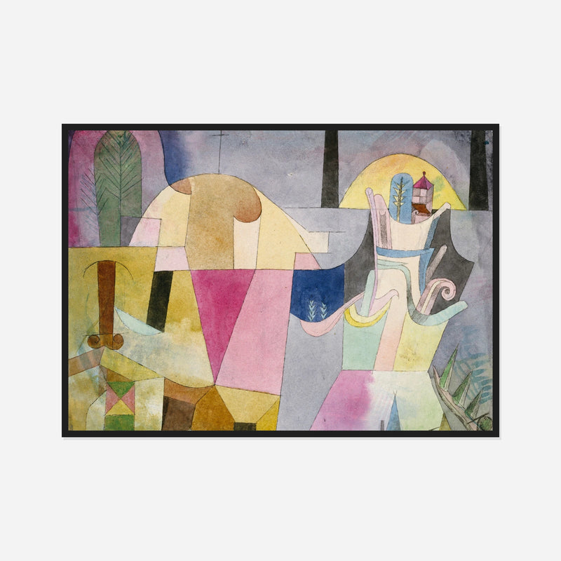 Black Columns in a Landscape — front view in a black frame