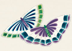 Blue and Green Butterflies — borderless A-series artwork