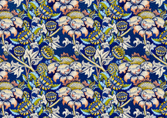 Blue and Pink Floral Pattern — borderless A-series artwork
