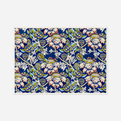 Blue and Pink Floral Pattern — front view in a white frame