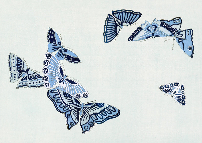 Blue Butterfly Dance — borderless A-series artwork