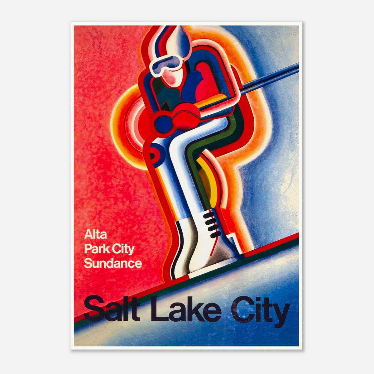 Salt Lake City Utah America United States Vintage Ski Poster
