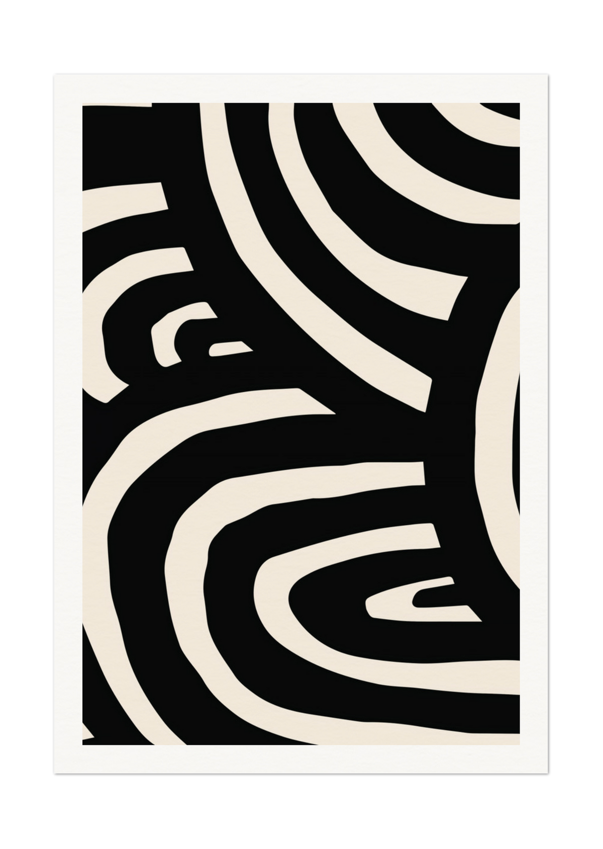 Modern Abstract Monochrome Line Art Print