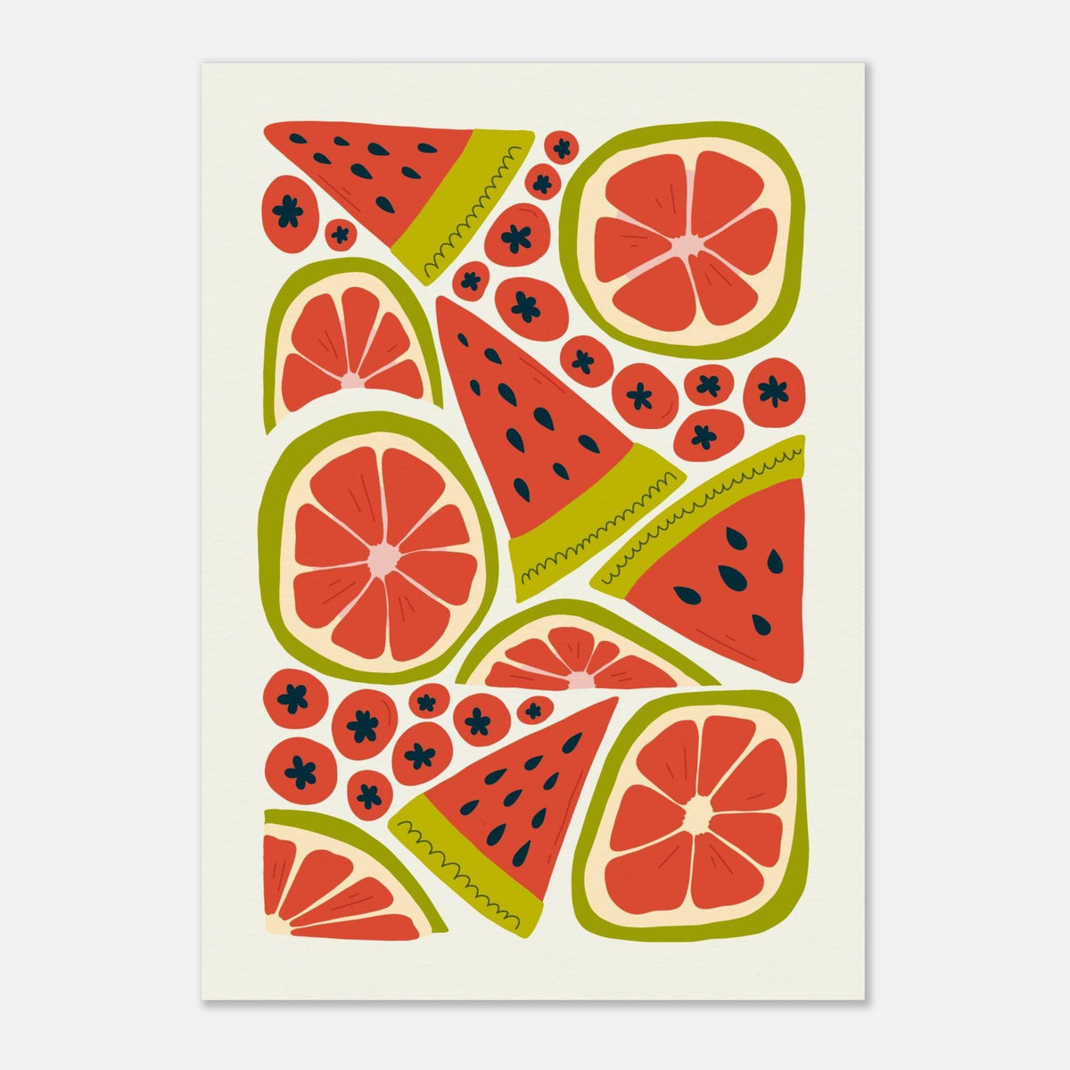 Red Fruits Print  | Abstract Fruit Collection | Kitchen wall art