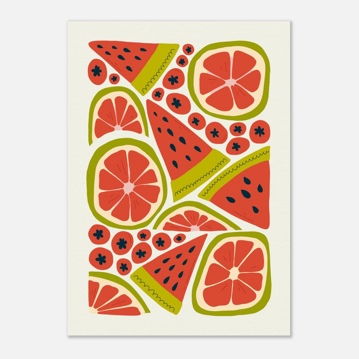 Red Fruits Print  | Abstract Fruit Collection | Kitchen wall art