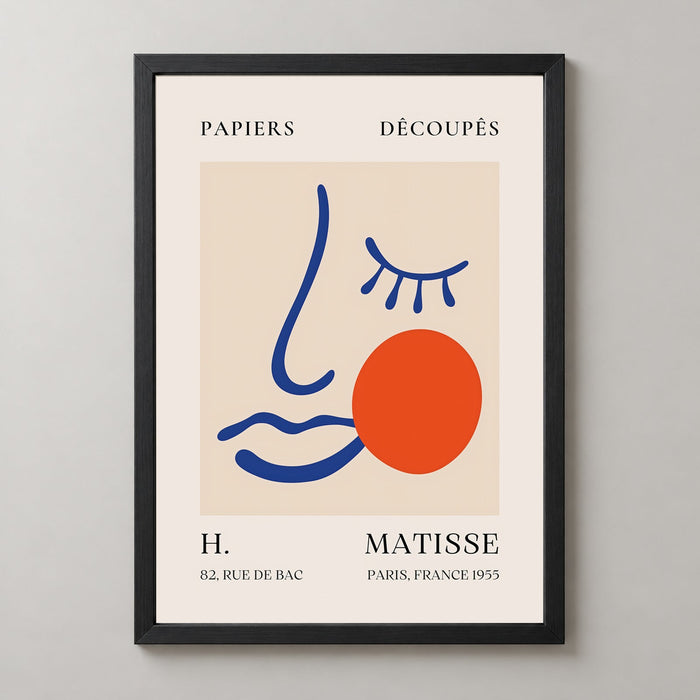 Papiers Découpés Blue Face with Orange, H. Matisse Print (1955)