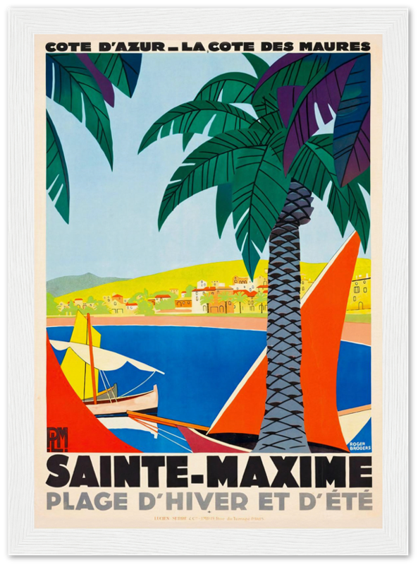 Sainte Maxime French Riviera France Vintage Travel Poster - Galrie