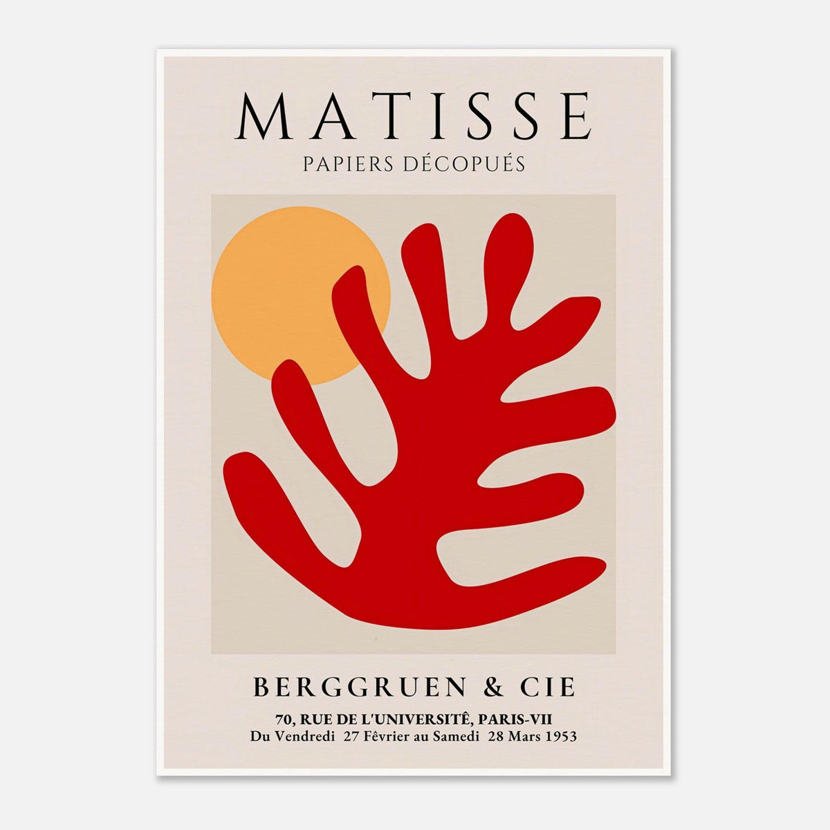 Henri Matisse Red Leaf Exhibition Print at Berggruen & Cie