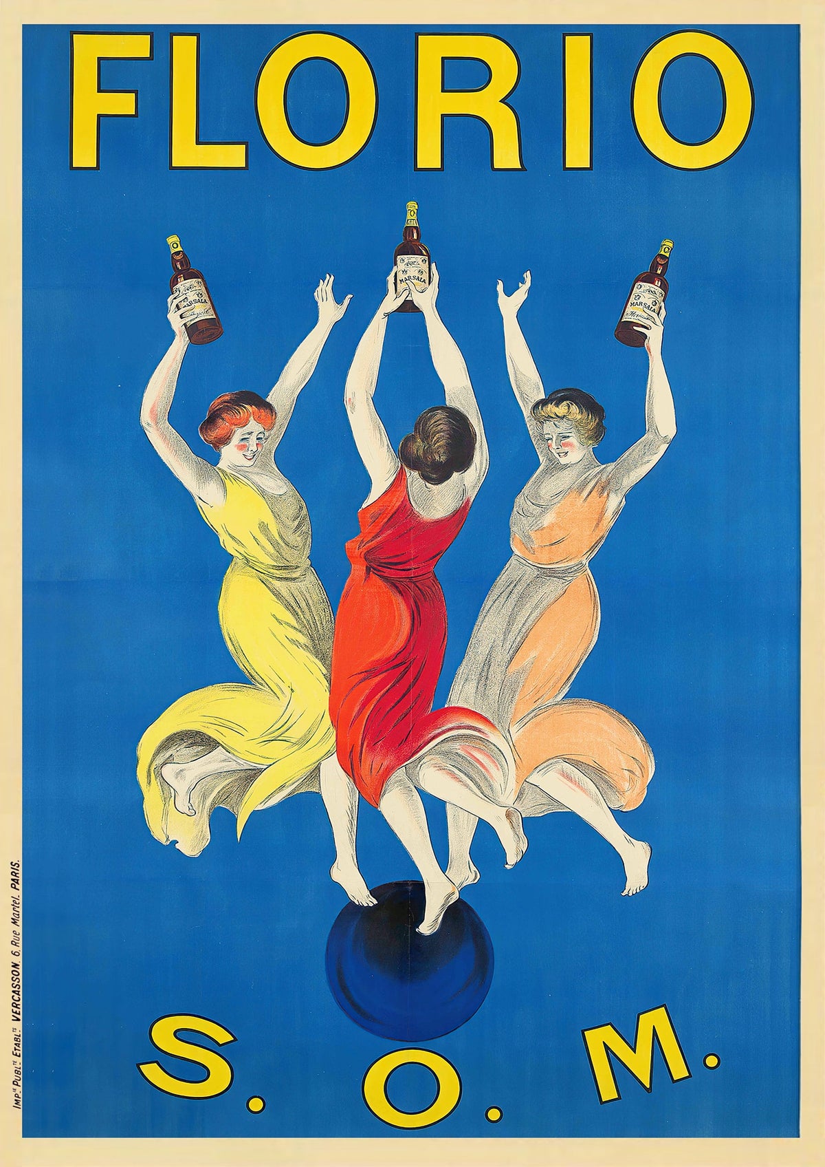 Florio S.O.M. Art Nouveau Poster by Leonetto Cappiello — poster only, complete unframed artwork