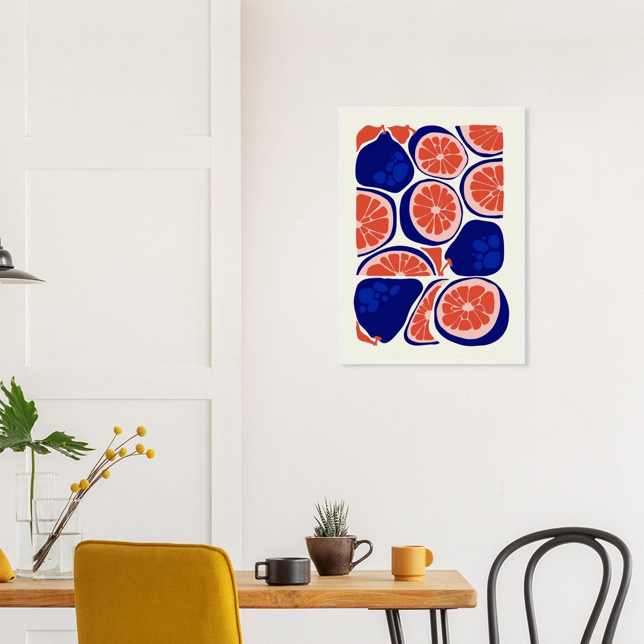 Pear Grapefruit | Abstract Fruit Collection | Kitchen Wall Art