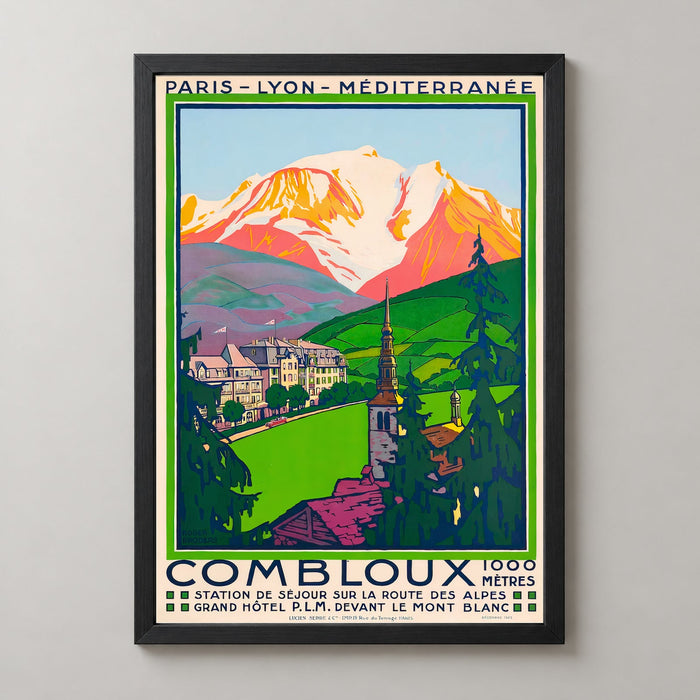 Combloux France Vintage Ski Poster - Vintage Travel Posters