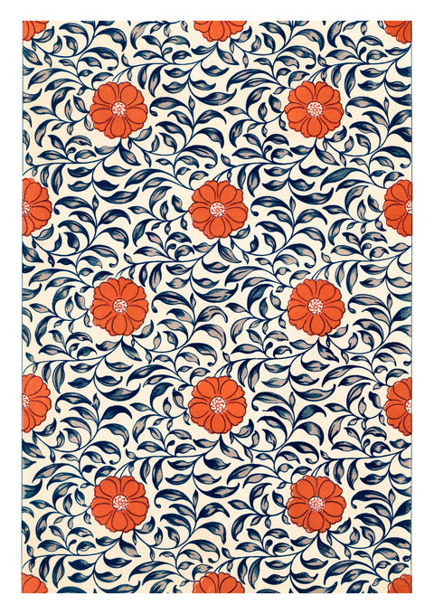 Chinese Ornament Floral Botanical Art Print