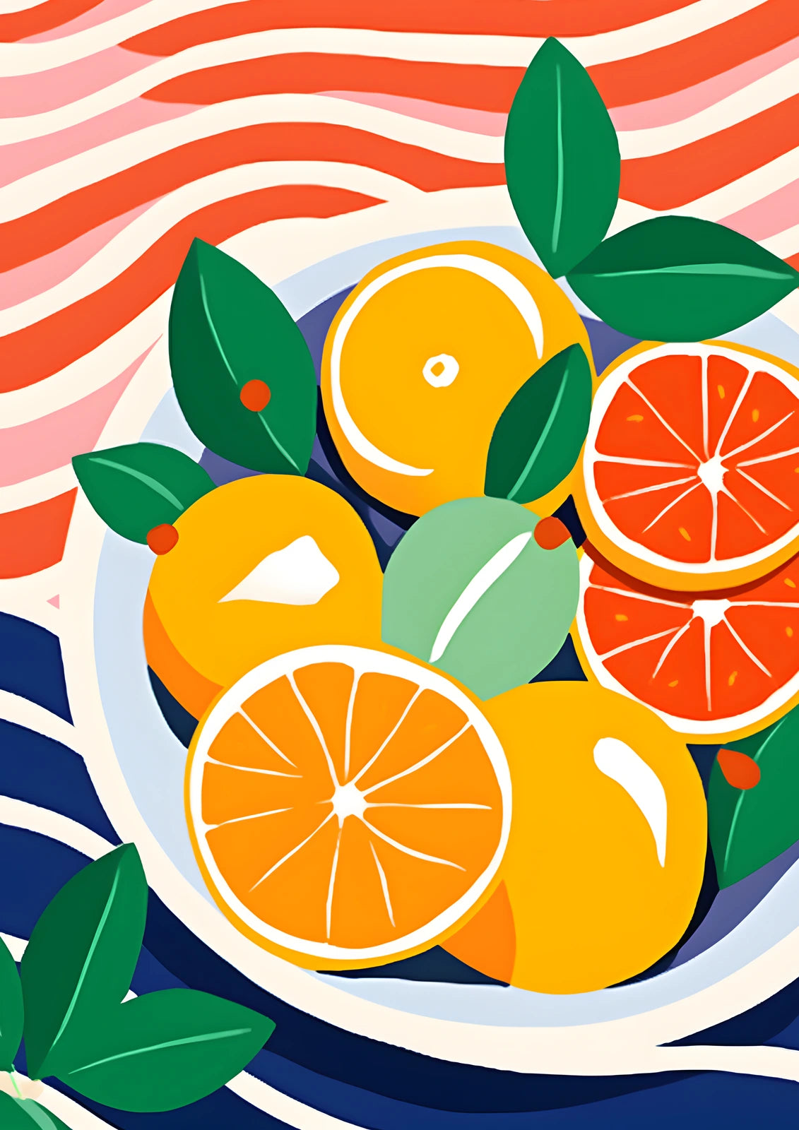 Citrus Bowl and Waves — borderless A-series artwork